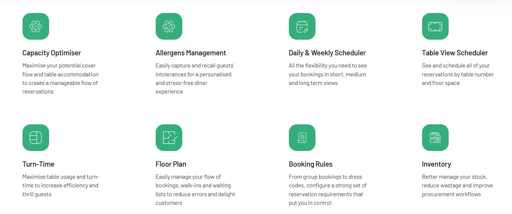 favouritetable  reservation system-related features