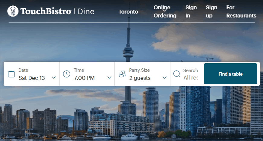 TouchBistro dashboard