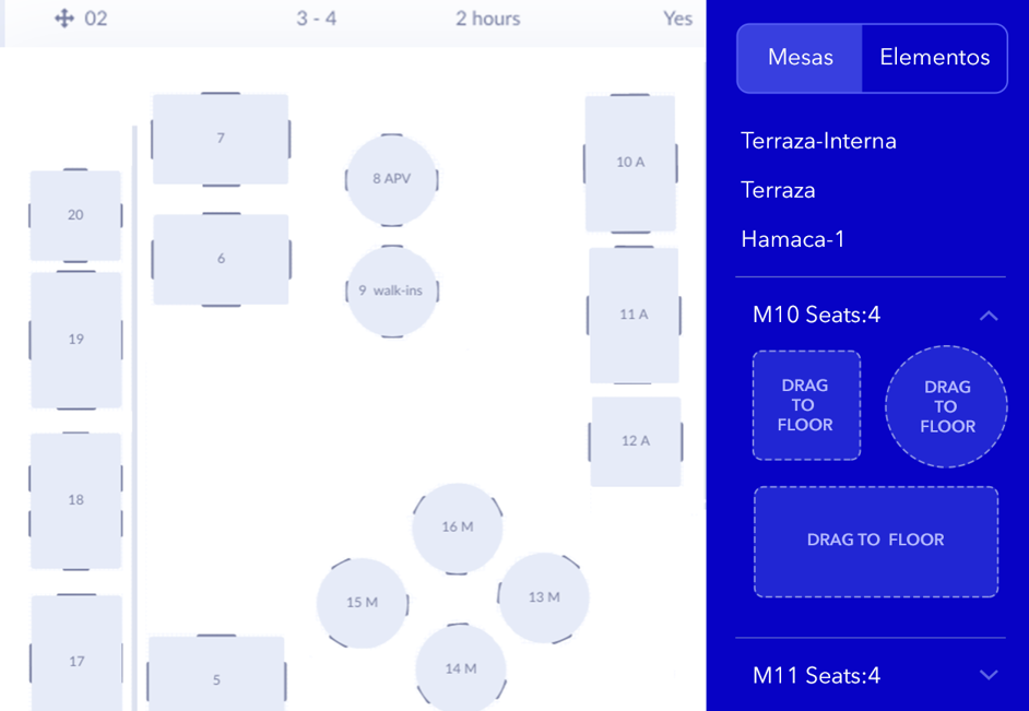 tablein floor management feature screenshot