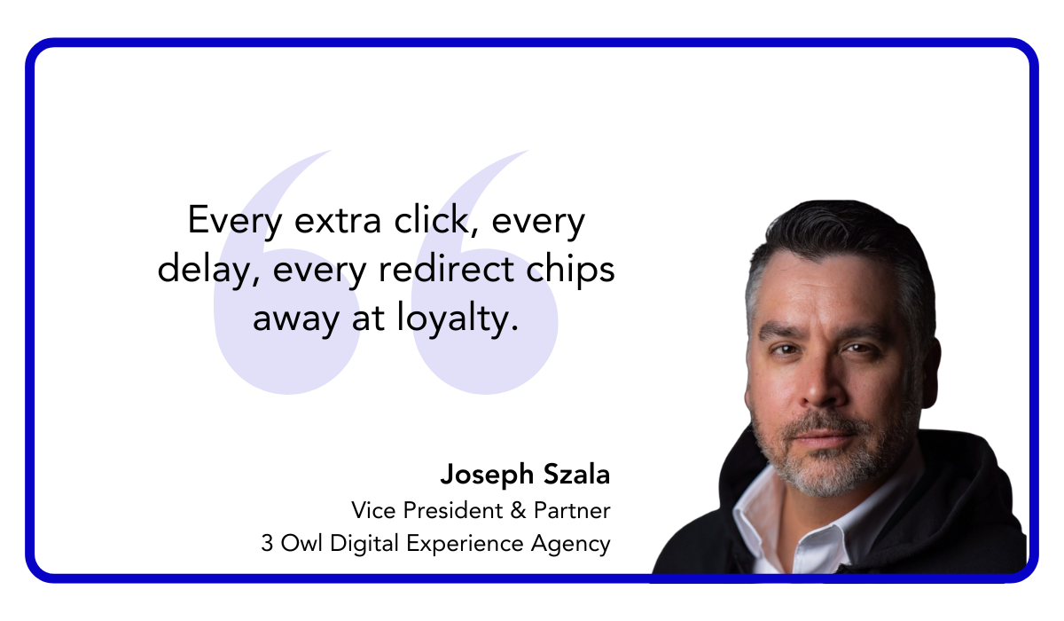 quote on how poor website experience alienates customers