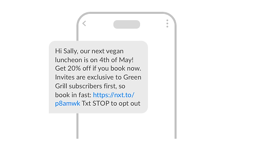 example of a special offer sms