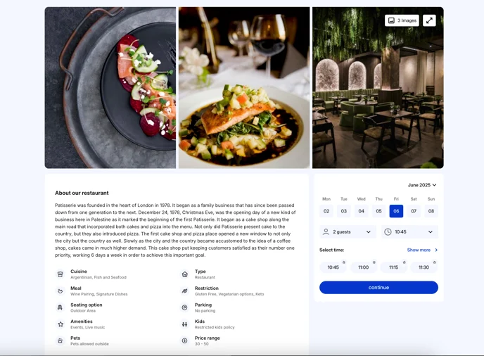 tablein website builder screenshot