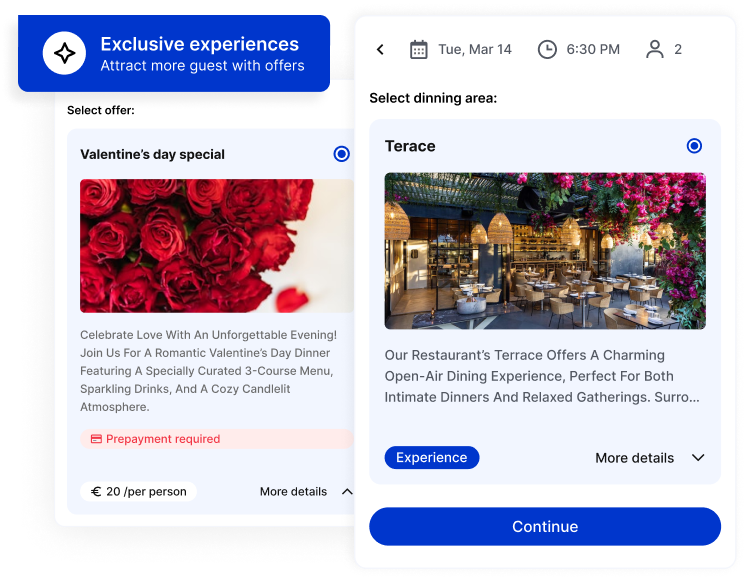 tablein exclusive experiences screenshot