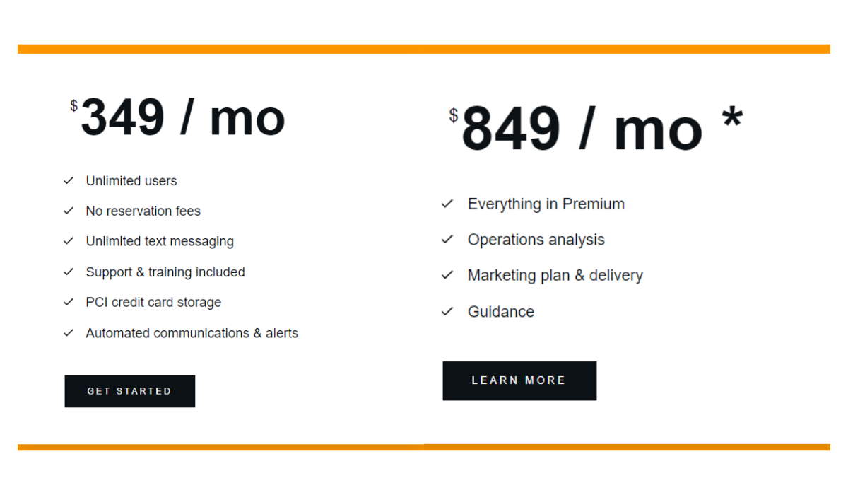 restaurantconnect plans and pricing screenshot