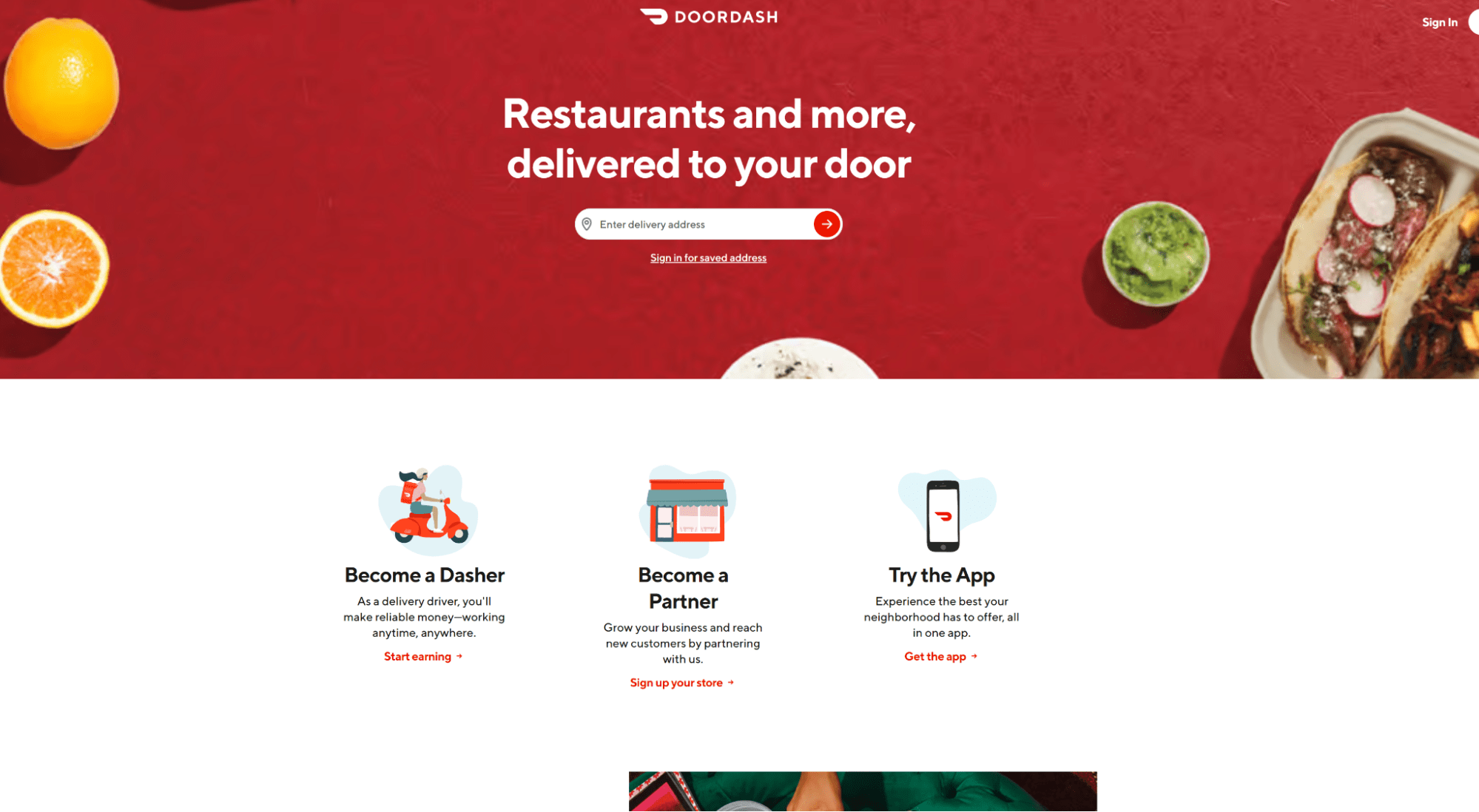 Entrega de alimentos de DoorDash