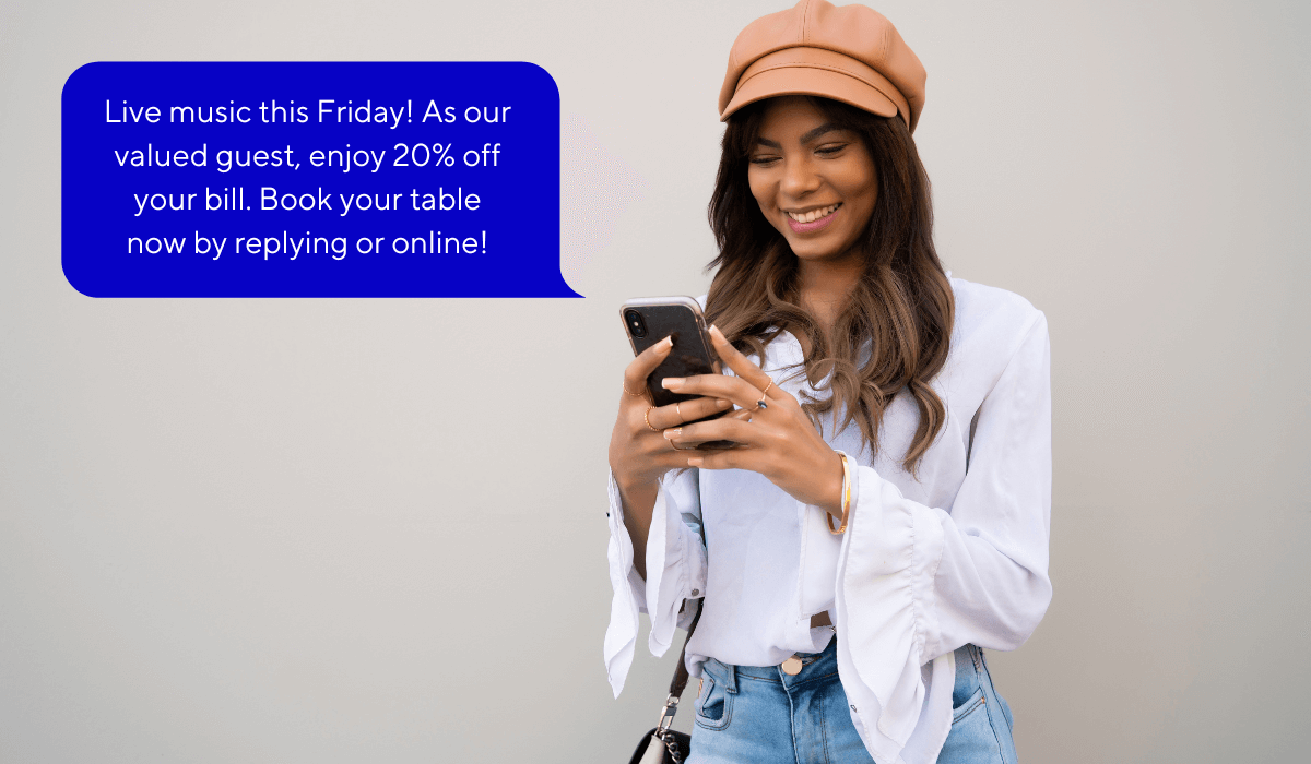 example of an event announcement sms
