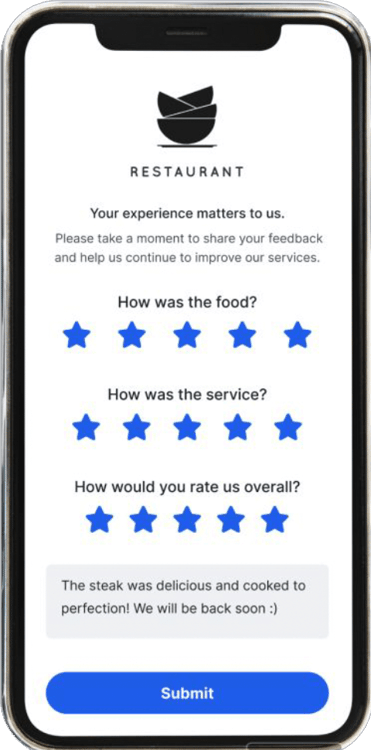 libro post reservation survey screenshot on a phone