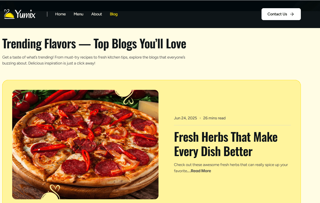 yumix template blog screenshot
