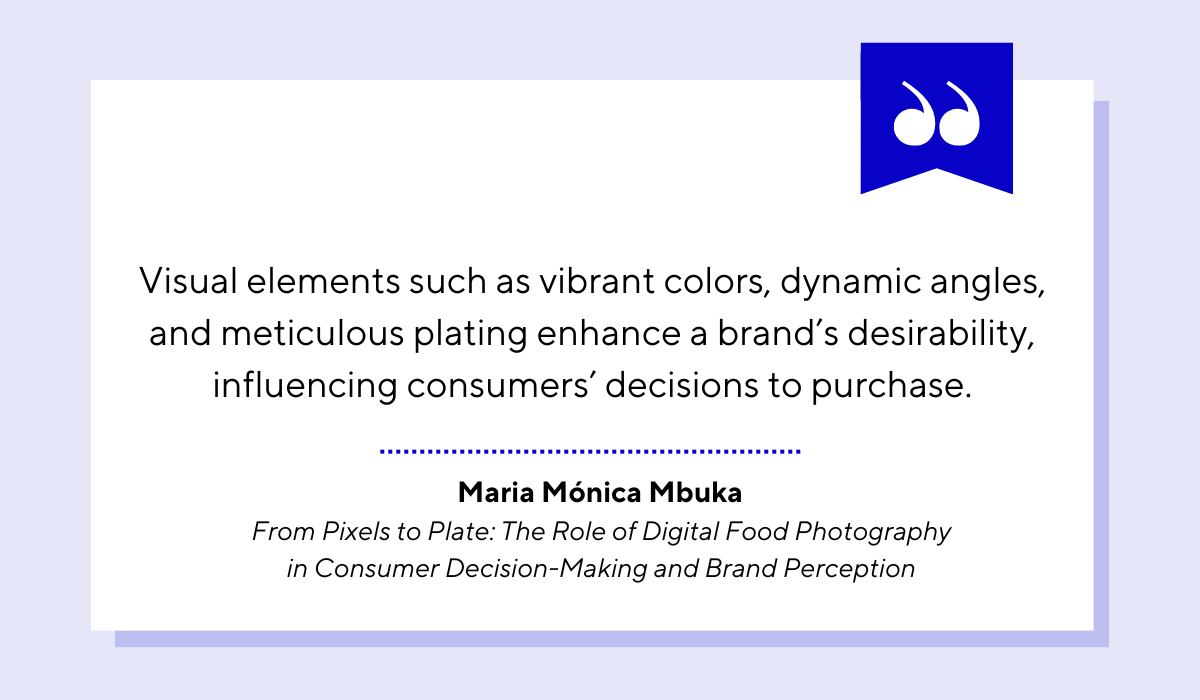 quote on how restaurant website images can dramatically shape a viewer’s expectations of flavor and quality