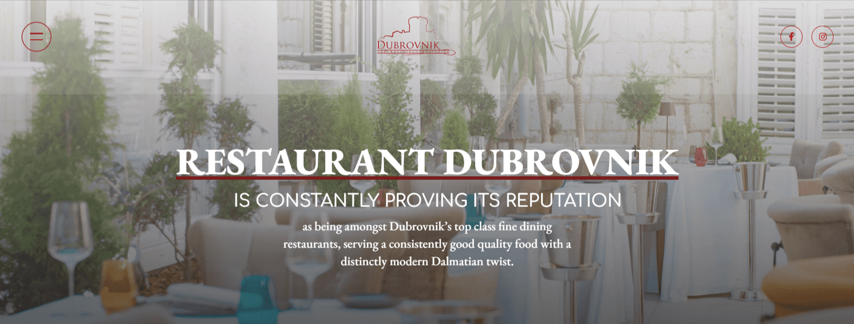 restaurant dubrovnik website screenshot