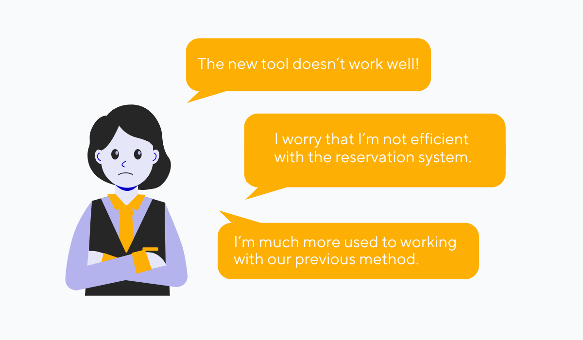 feedback that staff could provide if a reservation system is rolled out without proper training