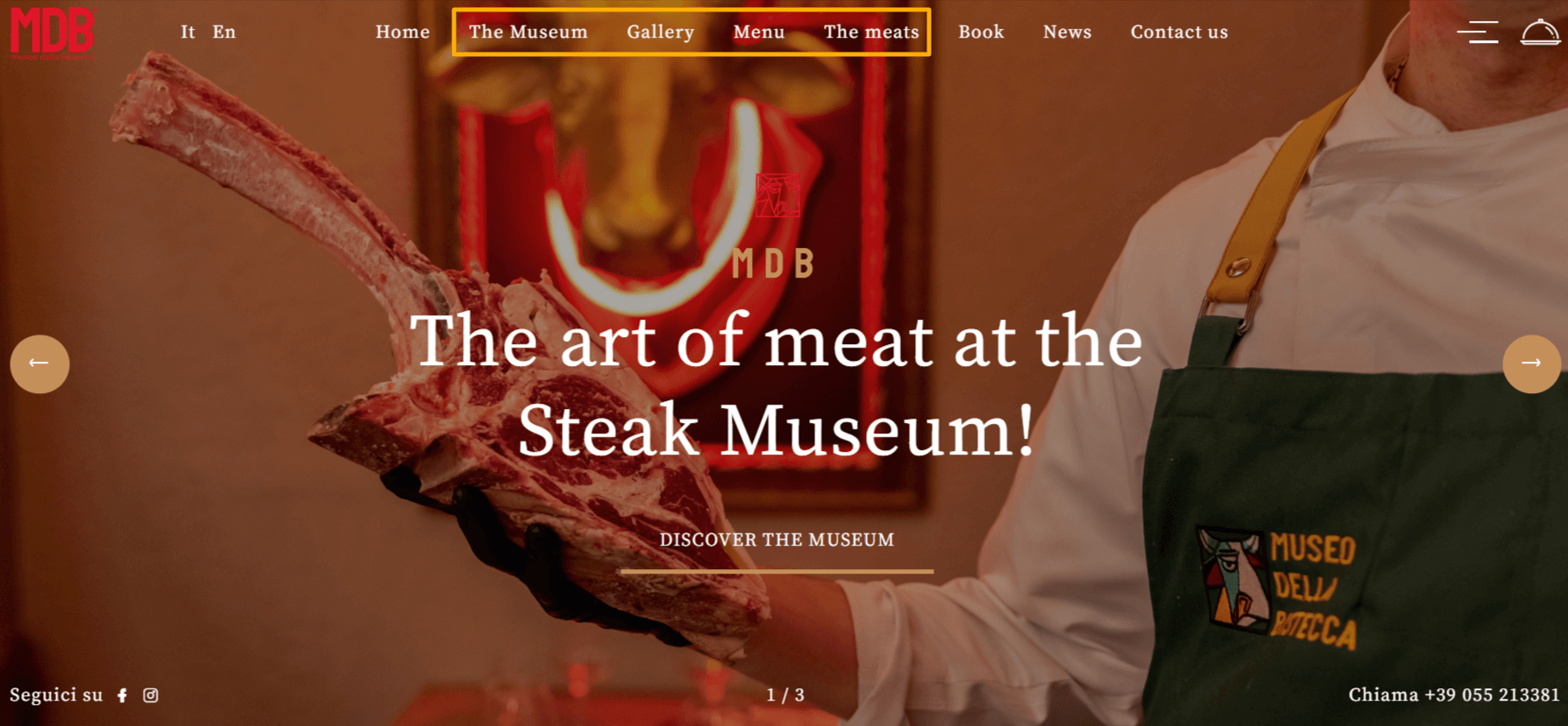 steak museum website screenshot
