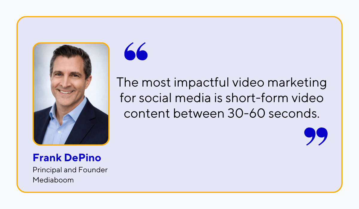 quote on how Instagram Reels and TikTok videos under 60 seconds have the greatest impact on social media