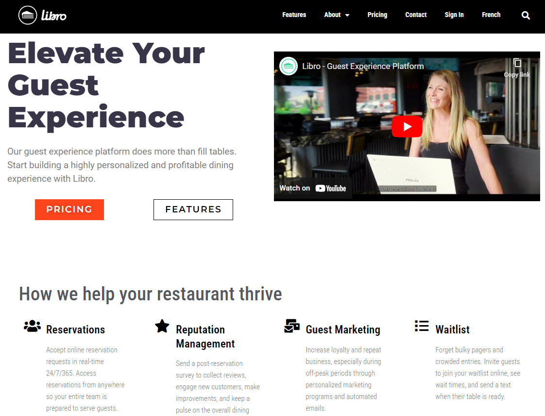 libro homepage screenshot