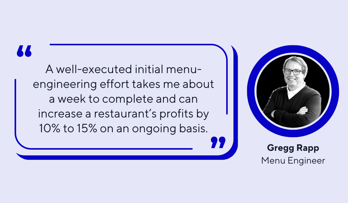 quote on the benefits of good menu engineering