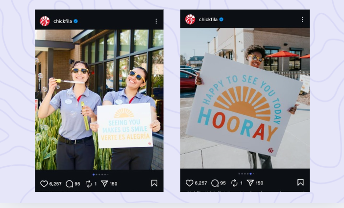 chickfila instagram post screenshots