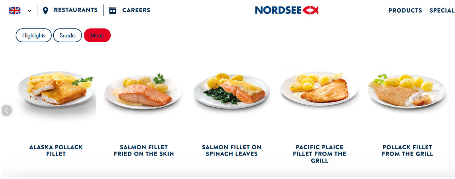 nordsee menu screenshot
