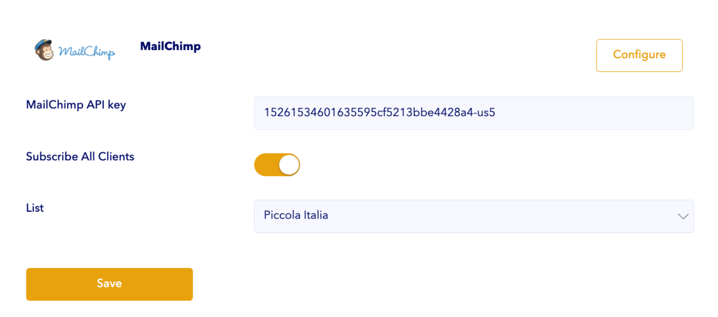 tablein mailchimp integration