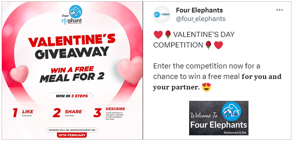 restaurant social media giveaway