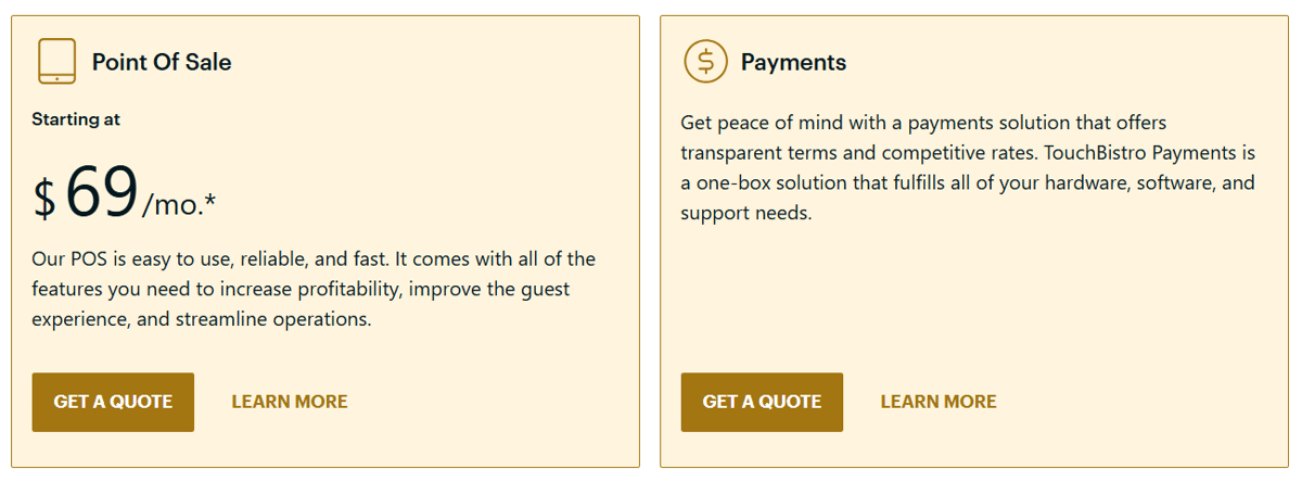 TouchBistro pricing plans