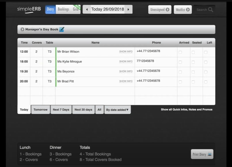simpleerb diary view screenshot