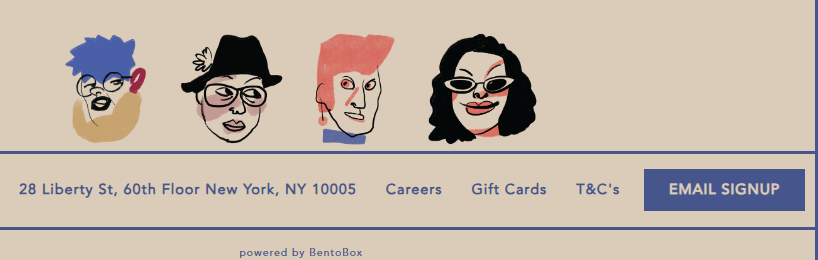manhatta restaurant email signup screenshot