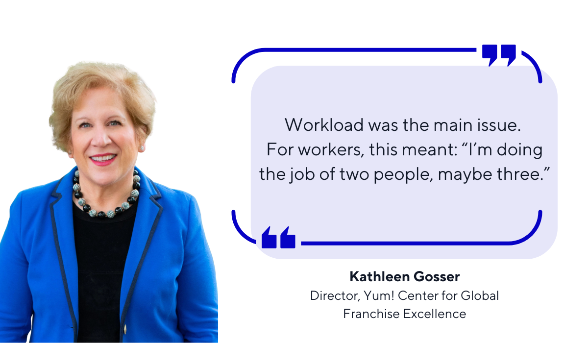 quote on how too big of a workload pushes restaurant workers to quit