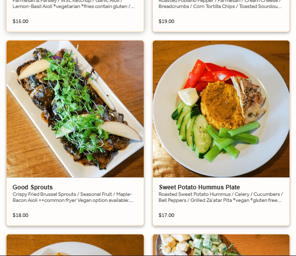 westside local menu screenshot