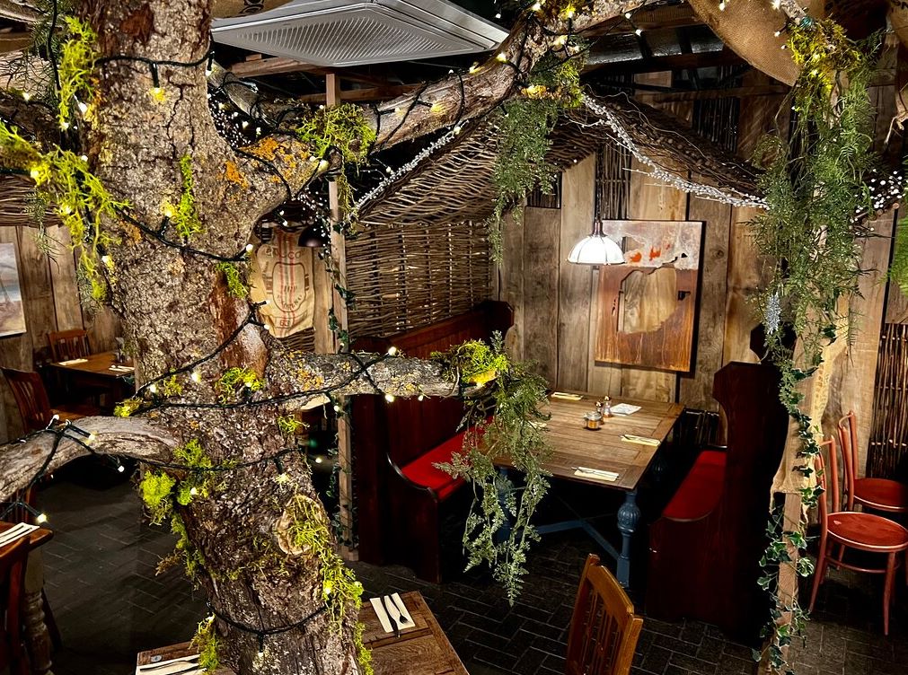 a photo of the interior of the forest restaurant