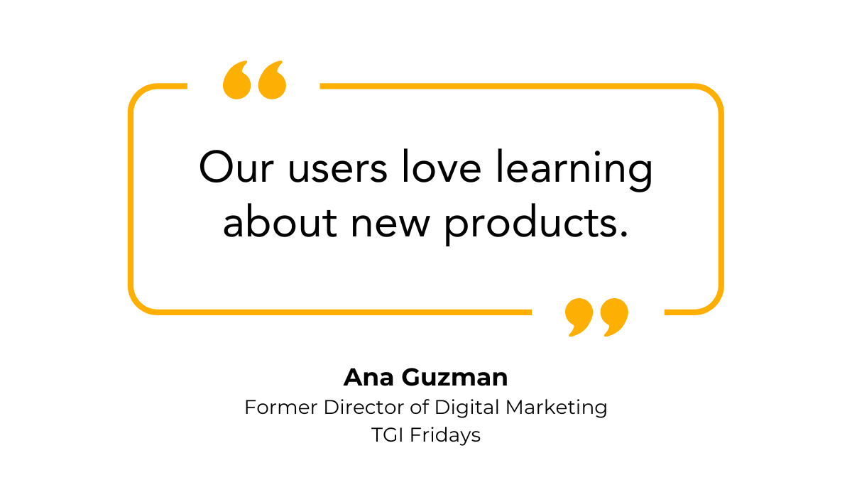 quote on how restaurant sms subscribers love finding out about new menu items via sms marketing