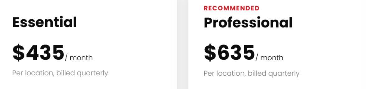 Restaurant365 pricing plan