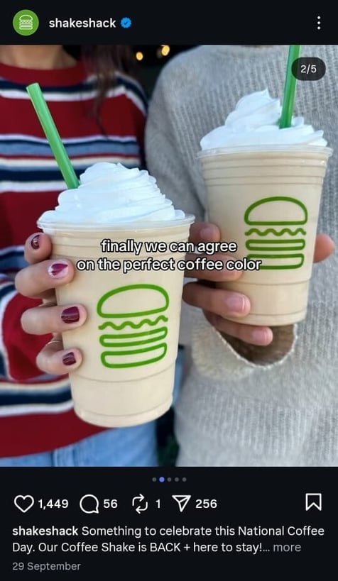 shake shack instagram post screenshot