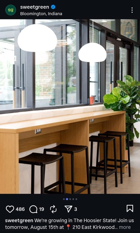 sweetgreen instagram post screenshot