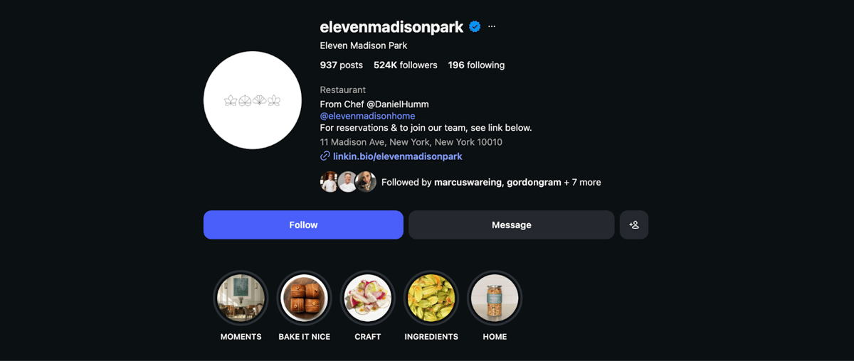 Eleven Madison Park on Instagram