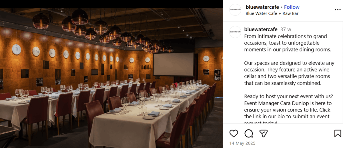 Blue Water Cafe on Instagram