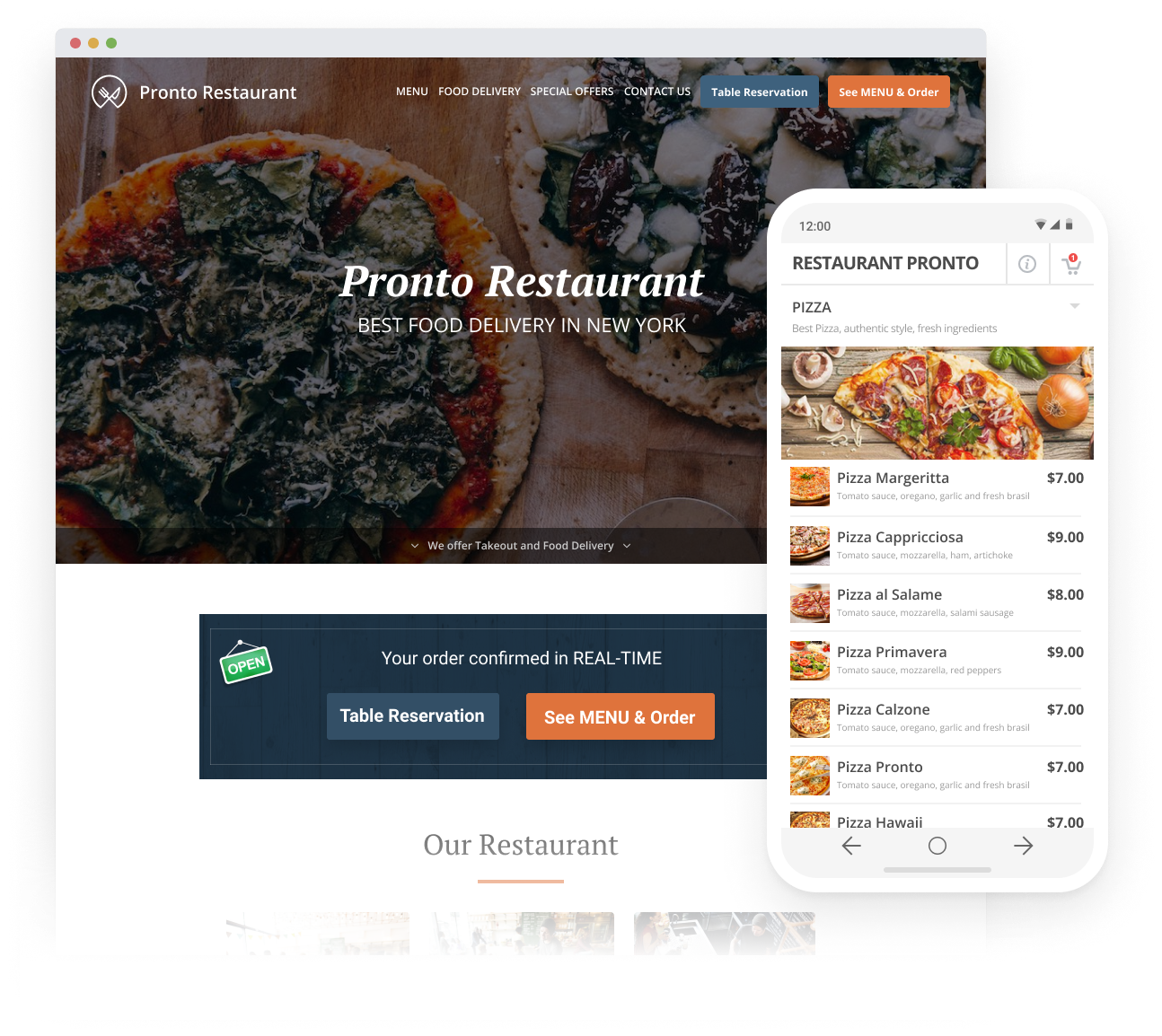 gloriafood website builder screenshot