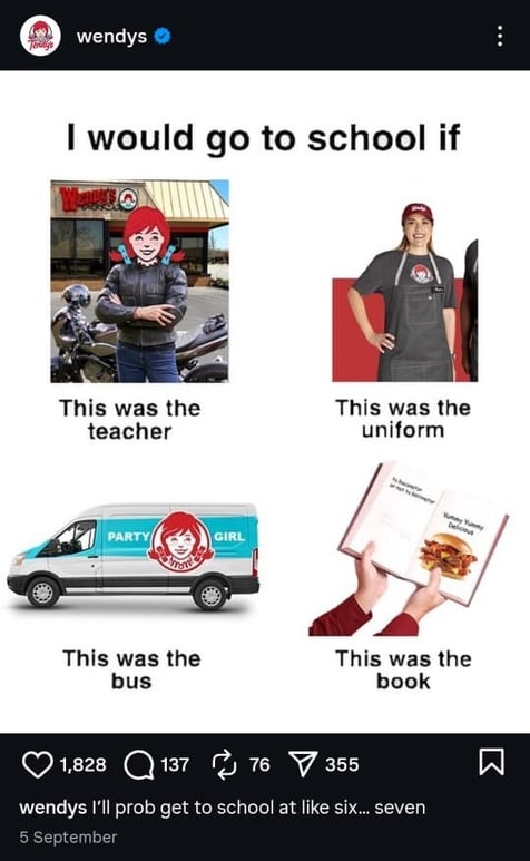 wendys instagram post screenshot